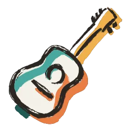 An ink sketch of an acoustic guitar